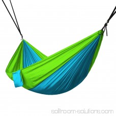 Portable 2 Person Hammock Rope Hanging Swing Camping - Fruit Green & Dark Green